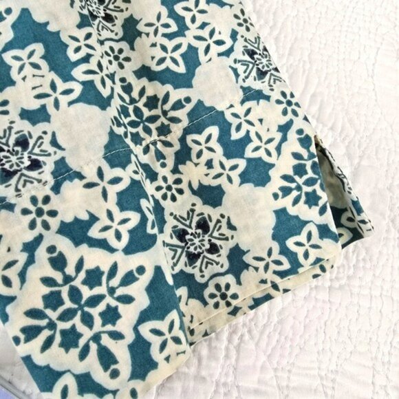 Talbots Women's Blouse Size Small Petite SP Blue Green Tropical Wood Beading - Picture 5 of 15